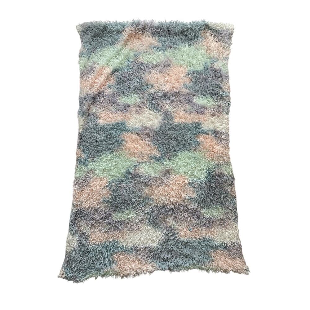Max Studio Kids Watercolor Shaggy Pastel Pink Blue Lovey Baby Security Blanket